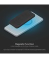10000mAh magnetische draadloze powerbank, 20W - Zwart, incl. metalen ring