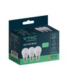 3 st. E27 4,5W LED kogellampen - G45, 4000K, wit glas, 3-pack