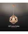Ø30cm Designer pendelophanging in houtlook - E27 fitting, geometrisch design, max. 60W, zonder lichtbron
