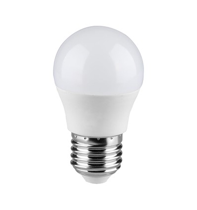E27 6,5W LED kogellamp - G45, Samsung LED chip, 4000K, 600lm, wit kunststof