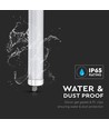 12x V-Tac waterdichte 48W complete LED armatuur - 150 cm, 120lm/W, IP65, doorverbonden 230V