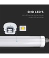12 st. V-Tac waterdicht 48W compleet LED armatuur - 150 cm, 120lm/W, IP65, doorbedraad 230V