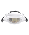 10x 7W low profile inbouwspot RA96 - DimToWarm+CCT, Gat: Ø6,8 cm, Afm: Ø8,3 cm, witte rand, dimbaar