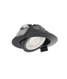 10x 7W low profile inbouwspot RA96 - DimToWarm+CCT, Gat: Ø6,8 cm, zwarte rand, dimbaar