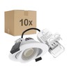 10x 7W low profile inbouwspot RA96 - DimToWarm+CCT, Gat: Ø6,8 cm, Afm: Ø8,3 cm, witte rand, dimbaar