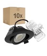 10x 7W low profile inbouwspot RA96 - DimToWarm+CCT, Gat: Ø6,8 cm, zwarte rand, dimbaar