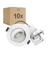 10x 7W Inbouwspot laag profiel RA96 - Direct in isolatie, dimbaar, Gat: Ø6,8 cm, Afm: Ø9,3 cm