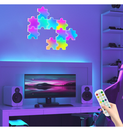 6 st. Puzzel RGBIC wandlamp - complete set met 6 stukken