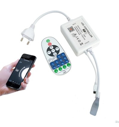 230V WiFi Smart Home dimmer - Incl. eindkap, voor 230V (Slim COB), geheugenfunctie, IR-afstandsbediening, max. 50 m