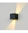 6 st. 6W CUBIC PRO wandlamp - IP65, zwart, doorlusbaar, verstelbaar, vierkant, op/neer, binnen/buiten, incl. lichtbron