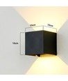 6 st. 6W CUBIC PRO wandlamp - IP65, zwart, doorlusbaar, verstelbaar, vierkant, op/neer, binnen/buiten, incl. lichtbron