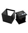6 st. 6W CUBIC PRO wandlamp - IP65, zwart, doorlusbaar, verstelbaar, vierkant, op/neer, binnen/buiten, incl. lichtbron