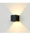 6W CUBIC PRO wandlamp - IP65, zwart, doorlusbaar, verstelbaar, vierkant, up/down, binnen / buiten, incl. lichtbron