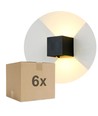 6W CUBIC PRO wandlamp - IP65, zwart, doorlusbaar, verstelbaar, vierkant, up/down, binnen / buiten, incl. lichtbron