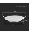 24W Ø29,6cm rond backlit LED inbouwpanel - 110lm/W, Gat: Ø28 cm, Afmetingen: Ø29,6 cm