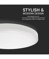 36W LED plafondlamp - IP44, Ø35cm, hoogte: 6,1cm, witte rand