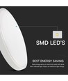 36W LED plafondlamp - IP44, Ø35cm, hoogte: 6,1cm, witte rand