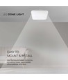 48W LED-plafondlamp, vierkant - 5160lm, IP44, witte rand, 6500K