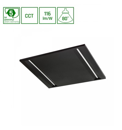 40W Algine Line CCT LED paneel - Zwart, instelbare lichtkleur, 230V