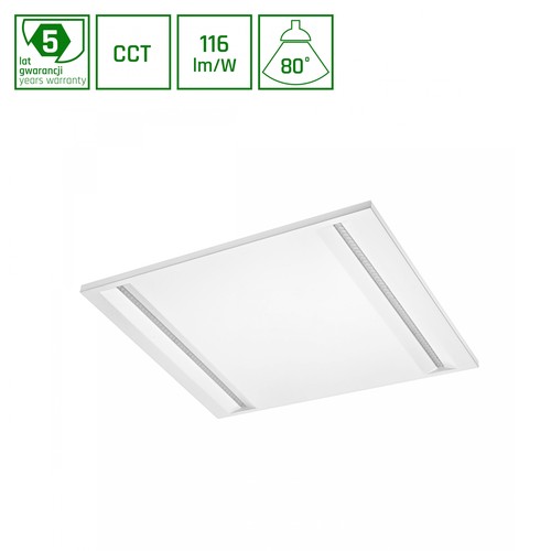60x60 LED paneel, 40W - CCT, inbouwpaneel, witte rand