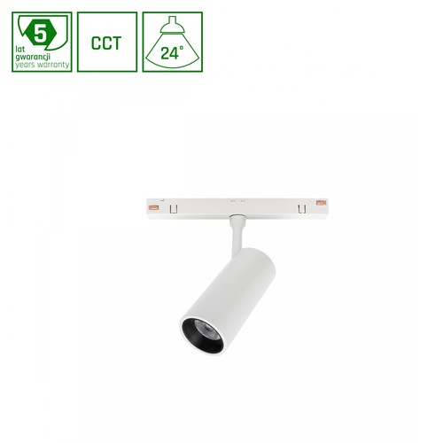 7W Shift Spot S/M railspot voor 48V systeem - CCT, 48V, RA90, 24 graden, 5 jaar garantie