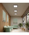 40W Plafondlamp, Instelbaar Watt en CCT - 3 lichtkleuren, 24/35/40W, 5 jaar garantie, Vierkant, Zwarte rand