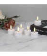 6-pack witte LED-theelichtjes incl. oplaadstation - Incl. afstandsbediening, timer