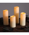 4-pack LED buiten kaarsen, afstandsbediening, Ø5,5cm - Timer, waterdicht