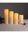 4-pack LED buiten kaarsen, afstandsbediening, Ø5,5cm - Timer, waterdicht