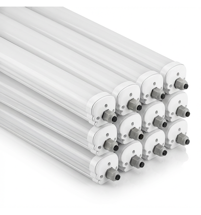 12 st. V-Tac waterdicht 48W compleet LED armatuur - 150 cm, 120lm/W, IP65, doorbedraad 230V