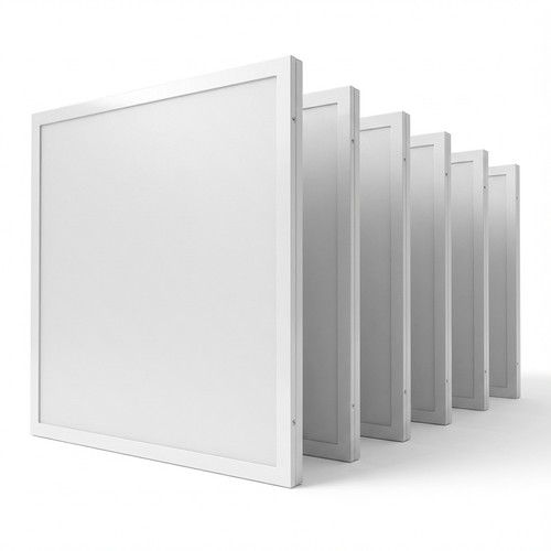 6x LED-panelen 60x60 in frame - Hoogte:28mm, 40W, voor directe montage