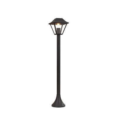 Klassieke bolderlamp E27 - mat zwart, helder glas