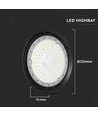 VT-92201 LED hoge plafondlamp 200W - 6500K, 135lm/W