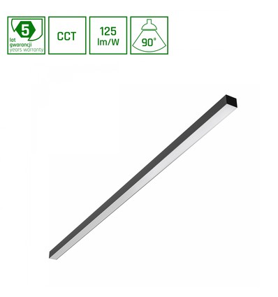 1503mm Allday Basic plafondarmatuur 50W - 3CCT, 230V, 90°, IP20, 42x37mm, zwart, PR, UGR19, LED