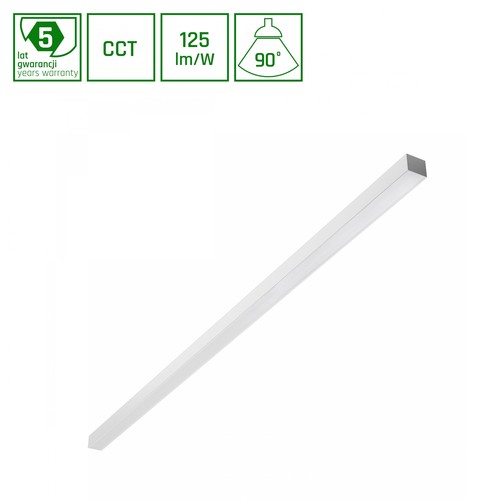 1503mm Allday Basic 50W - 3CCT, 230V, 90°, IP20, 42x37mm, wit, per stuk, UGR19, LED-armatuur voor plafond