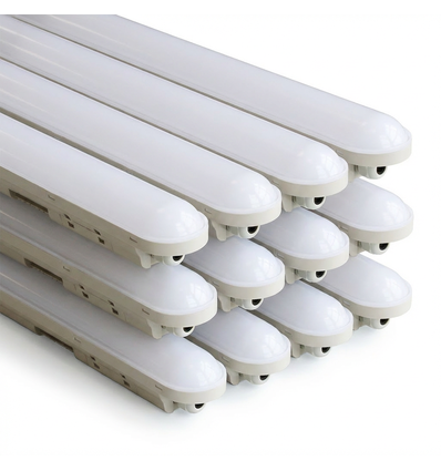 12x 150cm CONNECT LED armatuur Waterdicht 50W - 230V, 6000lm, IP65, IK08, 4000K