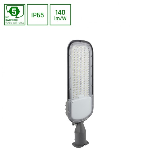 555mm Streetos 2 straatverlichting 100W - neutraal wit, 230V, 145/75°, IP65, IK09, 172x114mm, grijs, 5 jaar garantie