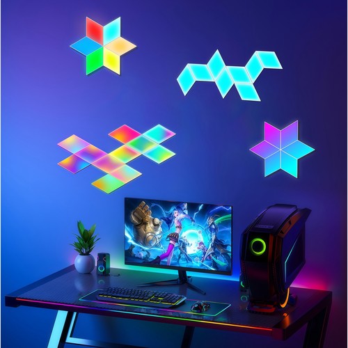 6 st. RGBIC Diamant Wandlamp - complete set met 6 panelen