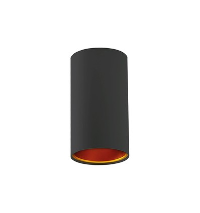 Chloe GU10 opbouwspot - Zwart/goud, Ø7cm, aluminium, zonder lichtbron