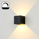 6W dimbare CUBIC PRO wandlamp - IP65, zwart, doorlusbaar, verstelbaar, vierkant, up/down, binnen / buiten, incl. lichtbron