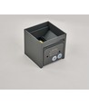 6W CUBIC PRO wandlamp - IP65, antracietgrijs, doorverbindbaar, verstelbaar, vierkant, up/down, binnen / buiten, incl. lichtbron