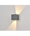 6W CUBIC PRO wandlamp - IP65, antracietgrijs, doorverbindbaar, verstelbaar, vierkant, up/down, binnen / buiten, incl. lichtbron