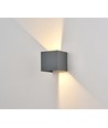 6W CUBIC PRO wandlamp - IP65, grijs, doorlusbaar, verstelbaar, vierkant, up/down, binnen / buiten, incl. lichtbron