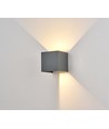 6W CUBIC PRO wandlamp - IP65, antracietgrijs, doorverbindbaar, verstelbaar, vierkant, up/down, binnen / buiten, incl. lichtbron