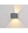 6W CUBIC PRO wandlamp - IP65, antracietgrijs, doorverbindbaar, verstelbaar, vierkant, up/down, binnen / buiten, incl. lichtbron