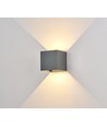 6W CUBIC PRO wandlamp - IP65, grijs, doorlusbaar, verstelbaar, vierkant, up/down, binnen / buiten, incl. lichtbron