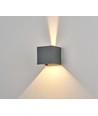 6W CUBIC PRO wandlamp - IP65, grijs, doorlusbaar, verstelbaar, vierkant, up/down, binnen / buiten, incl. lichtbron