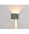 6W CUBIC PRO wandlamp - IP65, antracietgrijs, doorverbindbaar, verstelbaar, vierkant, up/down, binnen / buiten, incl. lichtbron