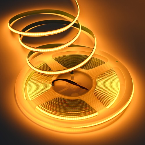 10m 9W/m Goudgeel COB-LED-strip - 24V DC, IP20, 320 LED/m