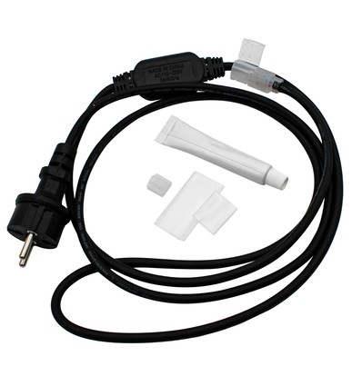 Waterdichte connector voor 230V LED-strip (Slim COB) - 2 meter, incl. eindkap, 230V